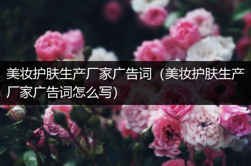 美妆护肤生产厂家广告词（美妆护肤生产厂家广告词怎么写）